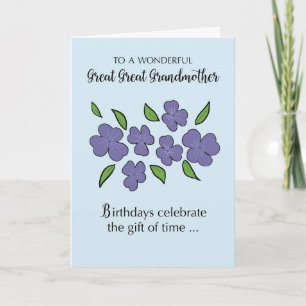 Carte Grande Grand-mère Fleurs de Violette Anniversaire