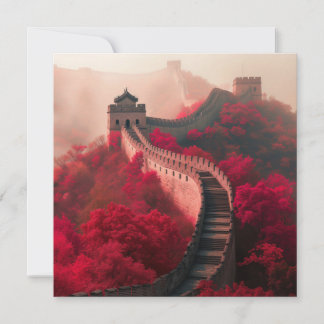 Carte Grande Muraille de Chine en automne - Rouge Pittor