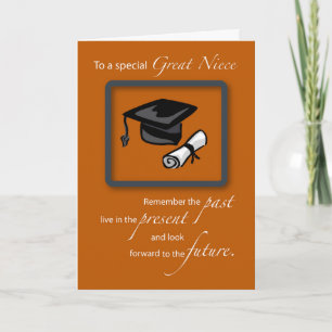 Carte Grande Nièce Graduation Félicitations Burnt Orang