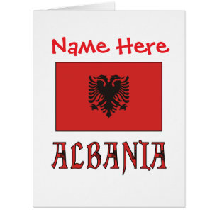 Carte grande personnalisable Drapeau albanais roug