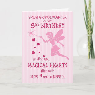 Carte Grande Petite-fille 3e anniversaire Magique Fairy 