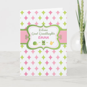 Carte Grande Petite-fille, Accueil bébé, Personnalisé Pe