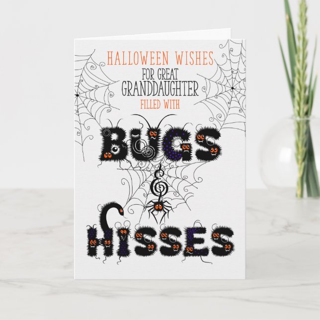 Carte Grande Petite-fille Bug et Hisses Halloween (Devant)