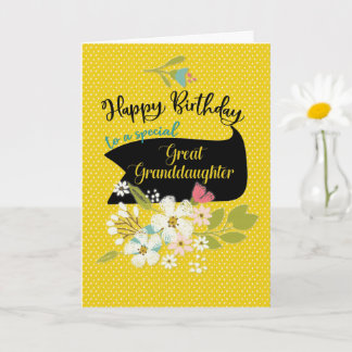 Carte Grande Petite-Fille Jolie Voeux D'Anniversaire