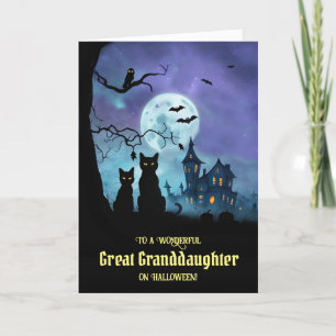 Carte Grande Petite-fille mignonne Happy Halloween