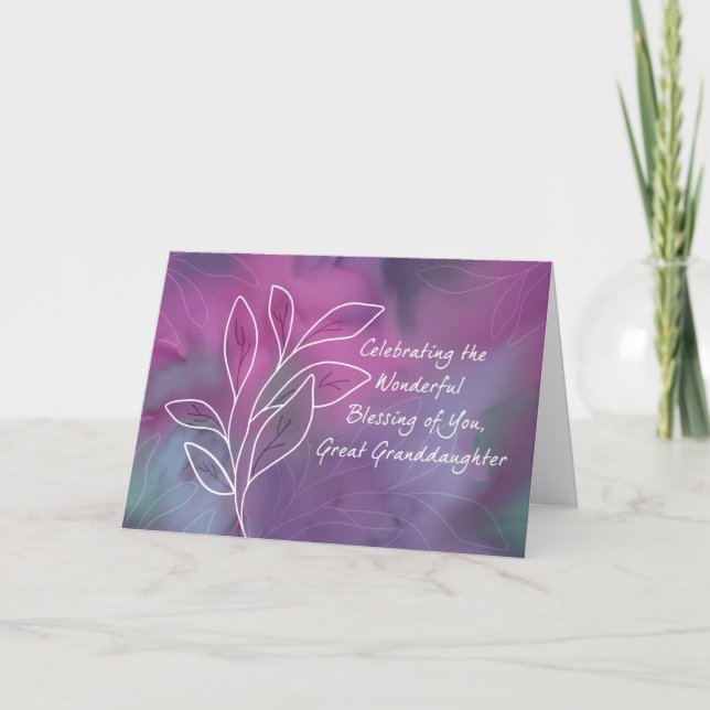 Carte Grande Petite-Fille Religieuse Bénédiction Anniver (Devant)