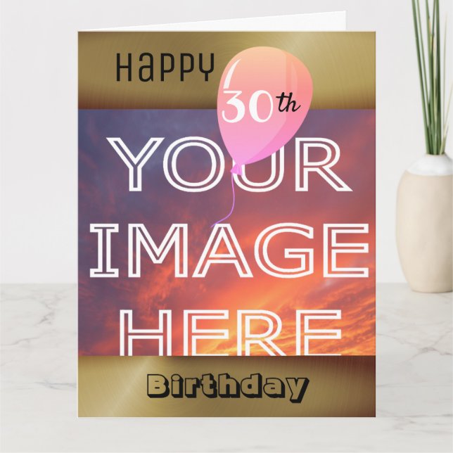 Carte Grande photo personnalisée Anniversaire (Devant)