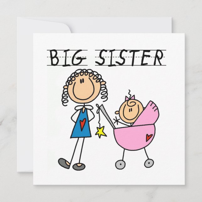 Carte Grande Soeur Avec Petits Cadeaux Soeurs (Devant)