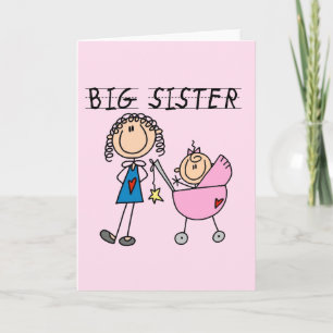 Carte Grande Soeur avec T-shirts et cadeaux Petite Soeur