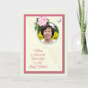 Carte Grande tante, ajouter une photo, anniversaire avec