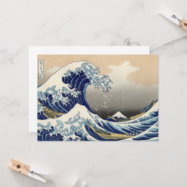 Carte Grande vague au large de Kanagawa et Mont Fuji Mer (Devant/Arrière en situation)