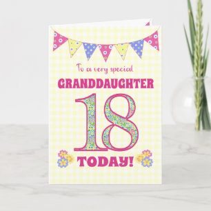 Carte Grandgirl 18e Anniversaire Primroses Bunting Card