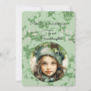 Carte Grandgirl Dark Haired Girl voeux de Noël