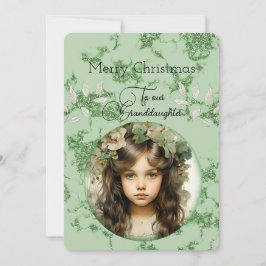 Carte Grandgirl Dark Haired Girl voeux de Noël