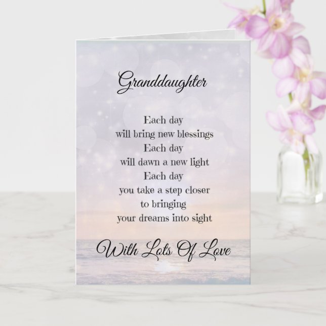 Carte Grandgirl Encouragement Poème design Salutation (Orchidée)