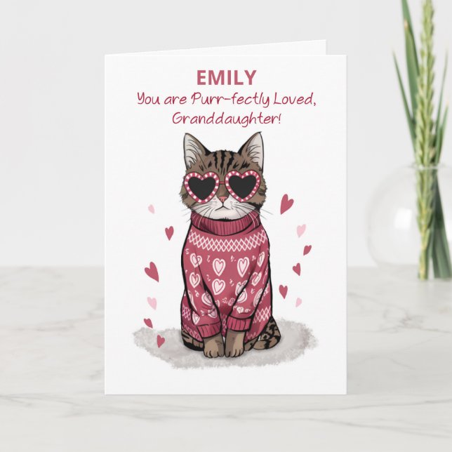 Carte Grandgirl Funny Chat Lunettes de soleil Valentine (Devant)