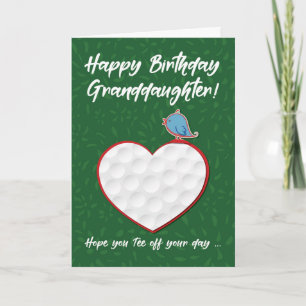 Carte Grandgirl Golf Sports Coeur Anniversaire