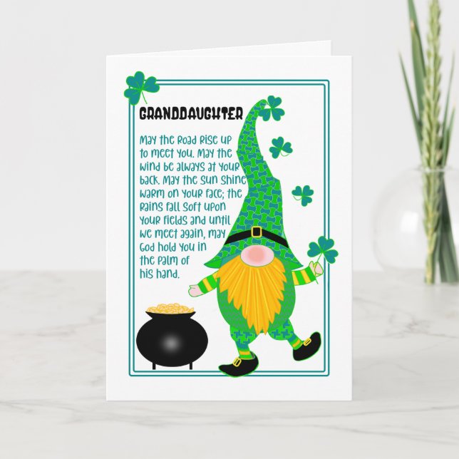 Carte Grandgirl St Patrick's Leprechaun Celtic Card (Devant)