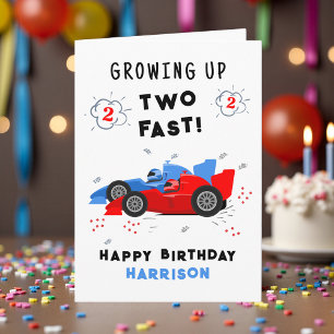 Carte Grandir trop vite 2e anniversaire Enfants voitures