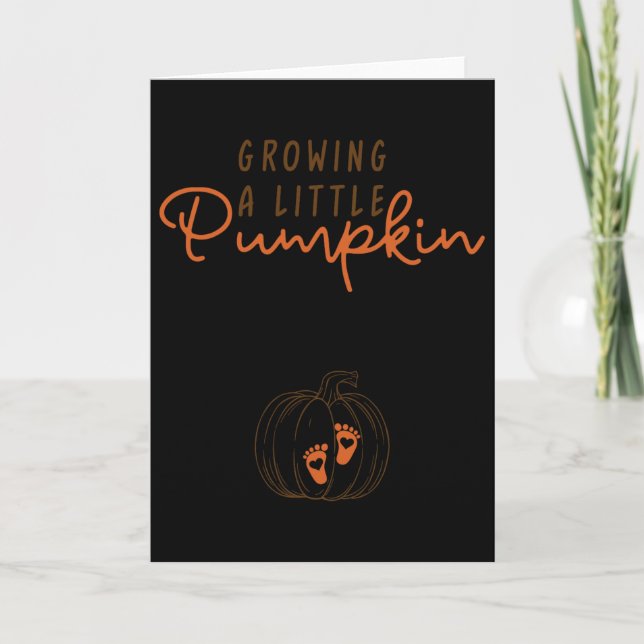 Carte Grandir Un Peu Citrouille Chute Thanksgiving Par P (Devant)