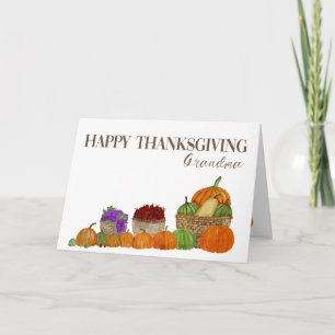 Carte Grandma Citrouille Thanksgiving