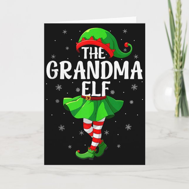 Carte Grandma Elf Christmas Girls Women Elf Squad Xmas F (Devant)