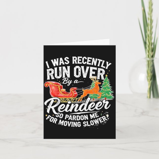 Carte Grandma Got Run Over By A Reindeer Christmas So Pa (Devant)