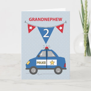 Carte Grandnephew 2e voiture de police bleue