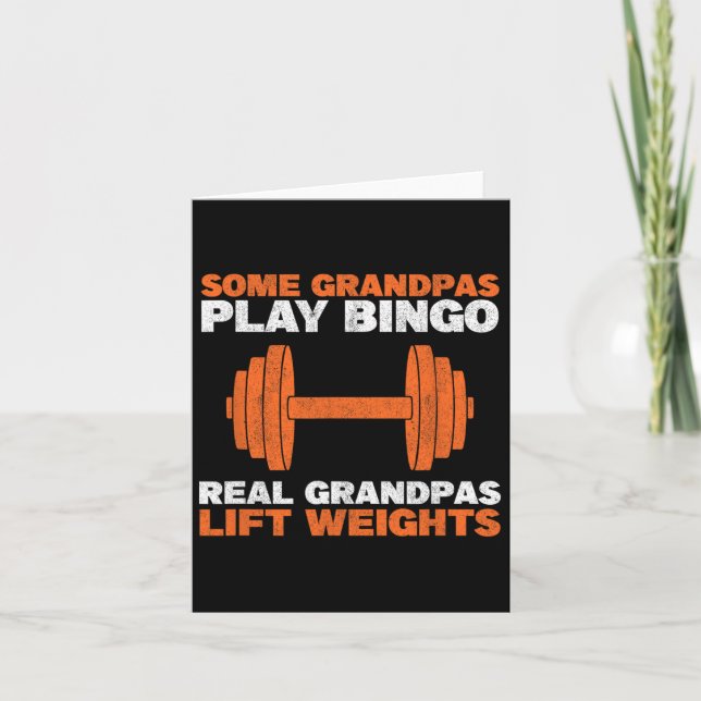 Carte Grandpa Lift Weights Bodybuilding Grand-père Weig (Devant)