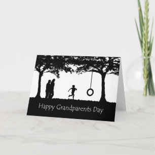 Carte Grandparents Day Grey Card, Child and Swing