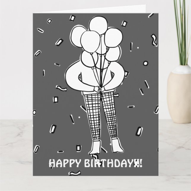 CARTE GRANDS BALLONS ET CONFETTIS (Devant)