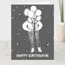 CARTE GRANDS BALLONS ET CONFETTIS