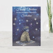 Grandson Christmas Card - Starry Night