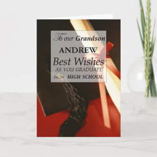 Carte Grandson Custom Name High School Graduation