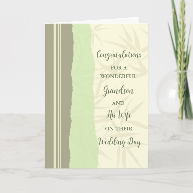 Carte Grandson et sa femme Mariage Day Félicitations (Devant)