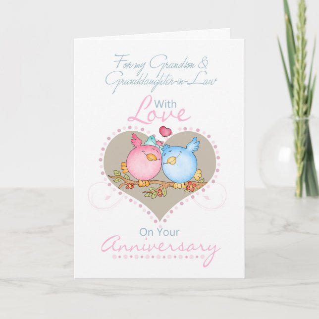 Carte Grandson & Grandgirl-in-Law Anniversaire Card W (Devant)