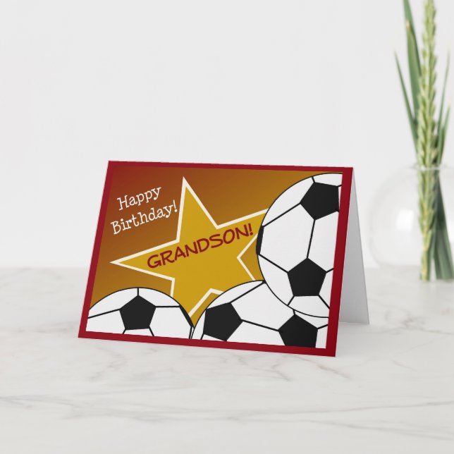 Carte Grandson - Joyeux Anniversaire Soccer Love Grandso (Devant)