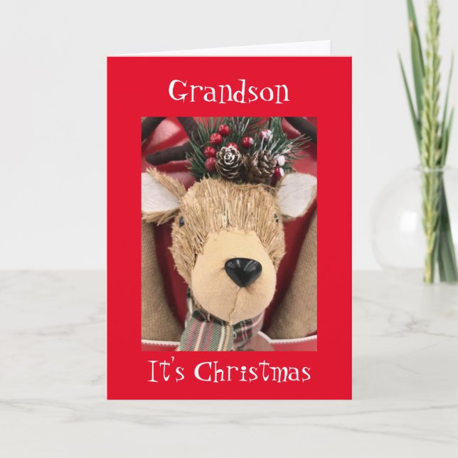 CARTE **GRANDSON** JOYEZ NOËL DE REINDEER (Devant)