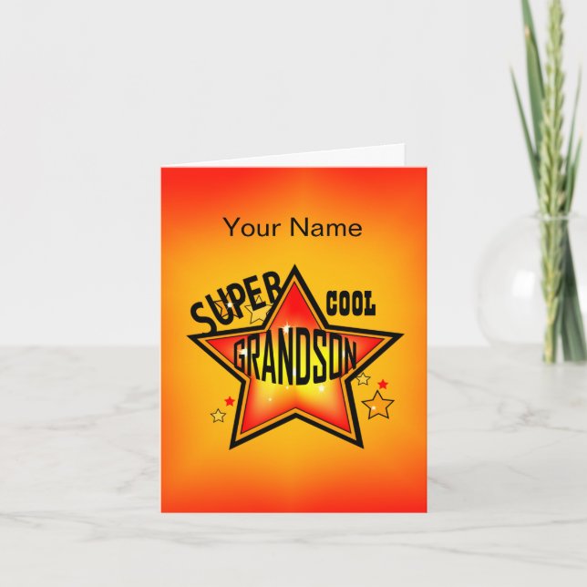 Carte Grandson Super Cool Star Salutation (Devant)