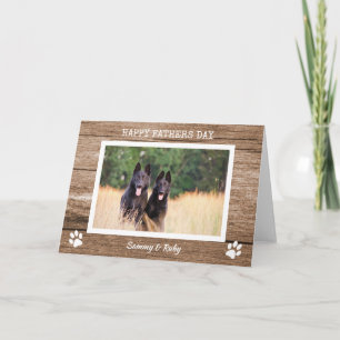 Carte Grange Bois Rustique Chien Papa Photo Fête des Pèr