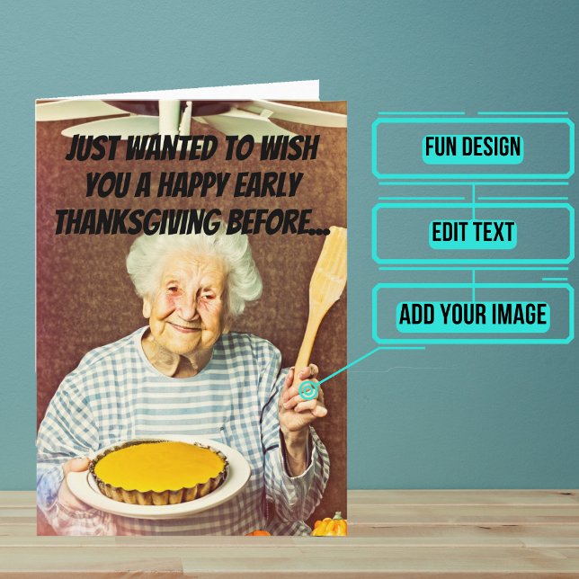 Carte Granny Stress Funny Thanksgiving (Share your gratitude this year with a Thanksgiving greeting card using a fun and funny design.)