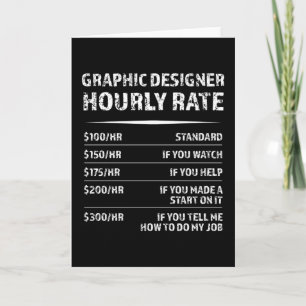 Carte Graphic Designer Horaire Note Drôle Cadeau