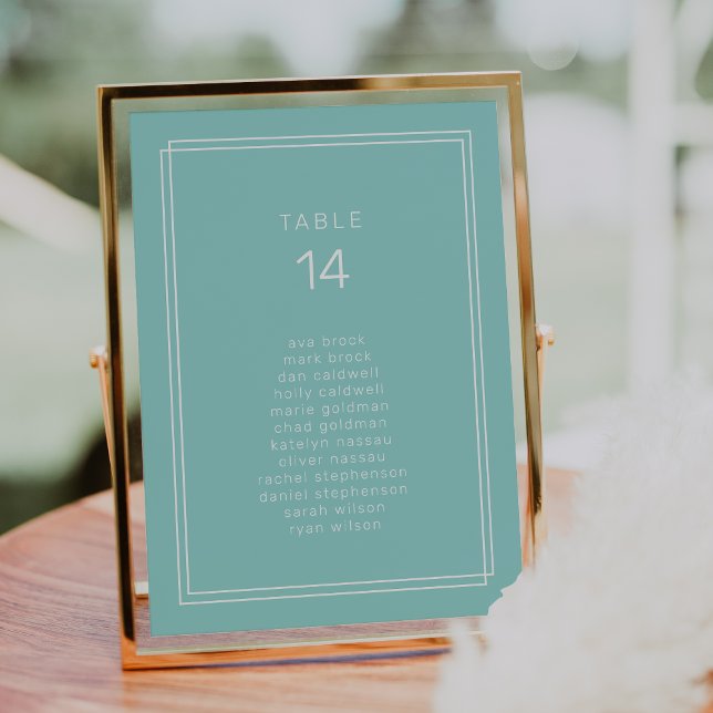 Carte graphique AVERA Mint Green Mariage (AVERY Mint Green Wedding Seating Chart Cards)