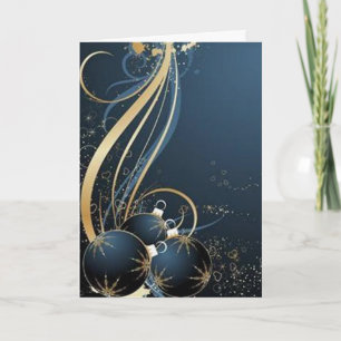 Carte graphique bleue pour Noël -