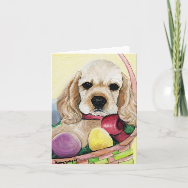 Carte graphique d'art Cocker Spaniel Easter Pup (Devant)