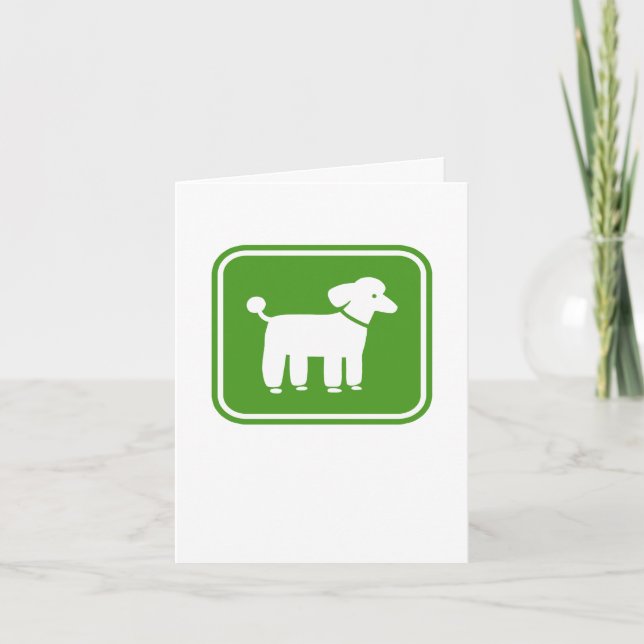 Carte Graphique de caniche (vert) (Devant)