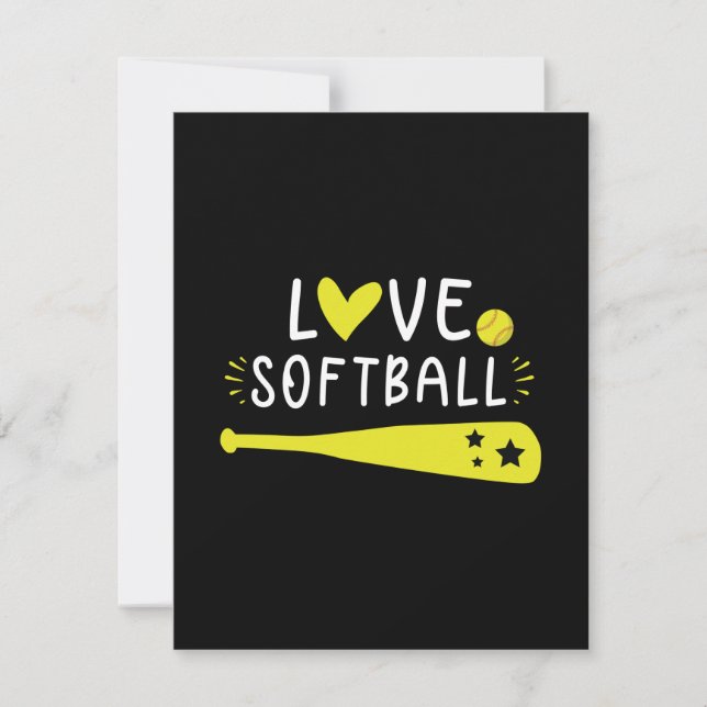 Carte Graphique de softball Dire pour les filles et les  (Devant)