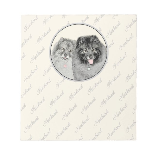 Carte graphique Keeshond Bloc-notes pour maman et  (Devant)