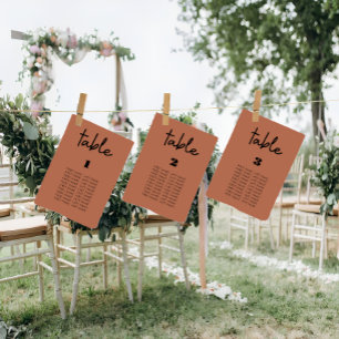 Carte graphique mariage moderne en terre cuite