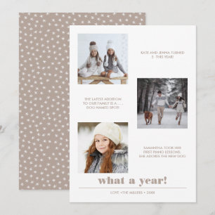 Carte Graphique minimal   Année en revue 3 photo collage